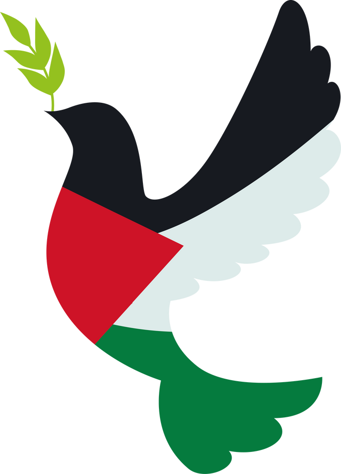 Palestine Flag in Peace Dove
